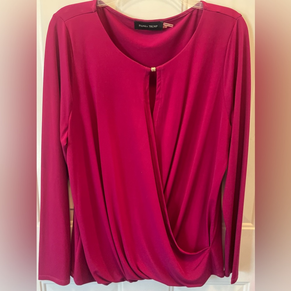 Ivanka Trump Women’s Fuchsia Long Sleeve Blouse